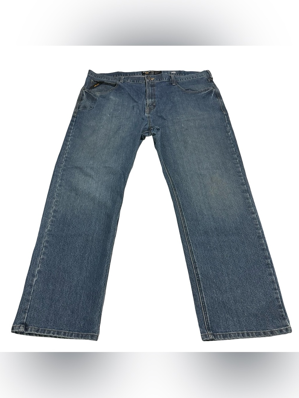 Ariat Rebar M4 DuraStretch Bootcut Medium Wash Blue Jeans Sz 44x34 10016221